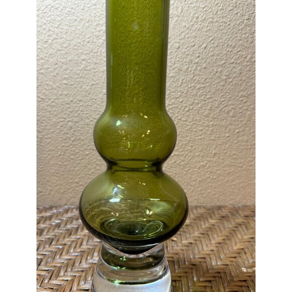 Waterford Crystal Marquis Green Merengue Vase 17" Olive Avocado - Picture 4 of 7